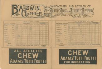 Pittsburgh Pirates versus Brooklyn Grooms scorecard, 1891 May 30