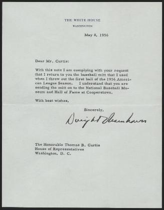Letter from Dwight Eisenhower to Thomas Curtis, 1956 May 08