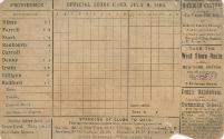 Providence Grays versus Buffalo Bisons scorecard, 1884 July 09