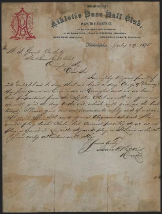 Letter from Isaac Wilkins to W.S. Grant, 1875 July 29