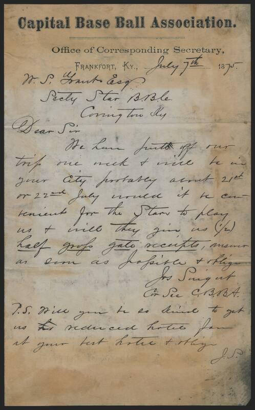 Letter from Joseph Svigert to W.S. Grant, 1875 July 07