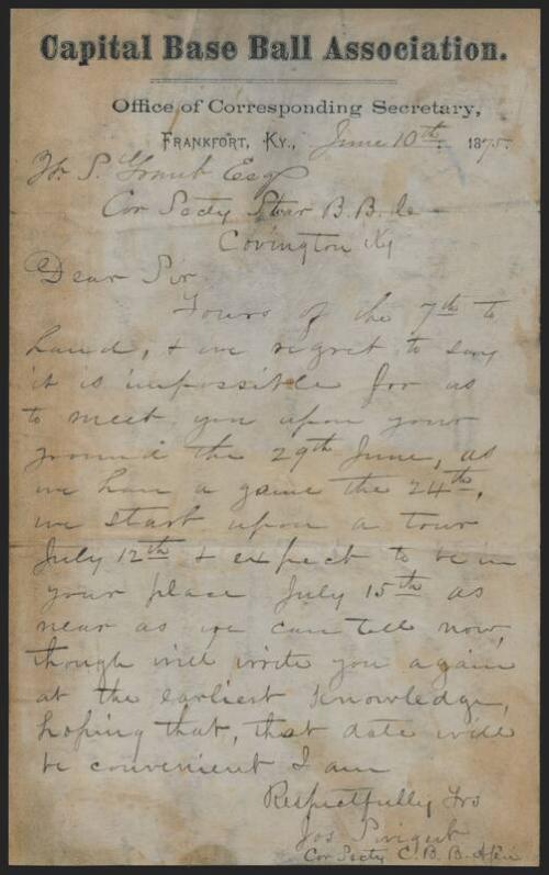 Letter from Joseph Svigert to W.S. Grant, 1875 June 10