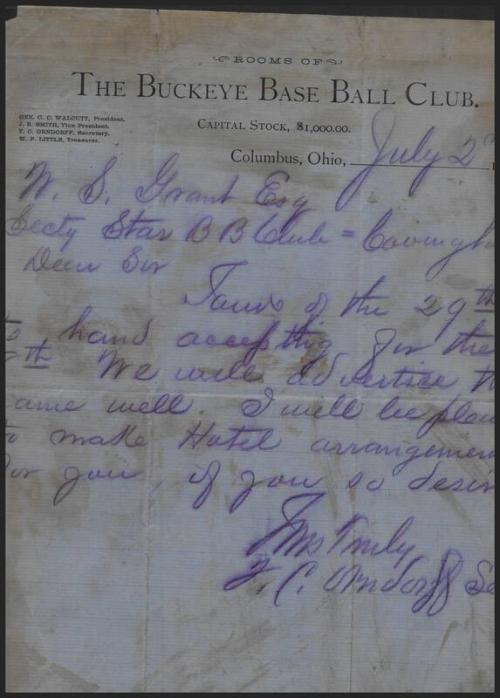 Letter from T.C. Orndorff to W.S. Grant, 1875 July 02