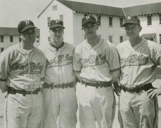 Bob Feller with Great Lakes Teammates photograph, between 1945 April-August 21