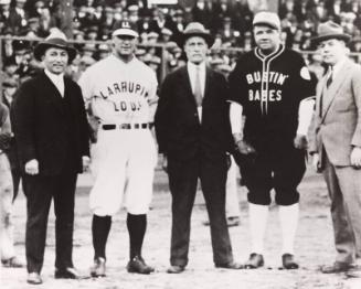 Babe Ruth and Lou Gehrig Barnstorming Tour Group photograph, 1927 or 1928