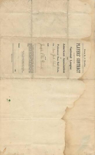 Joe McGinnity New York Base Ball Club articles of agreement, 1903 December 03