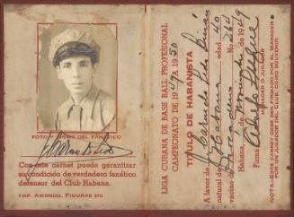 Havana Red Sox Baseball Club Fan membership card, 1949 November 01