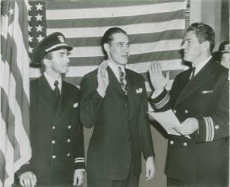 Bob Feller Sworn In photograph, 1941 December 09