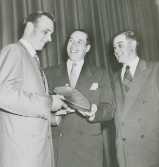 Bob Feller Receives Award photograph, 1952 January 22