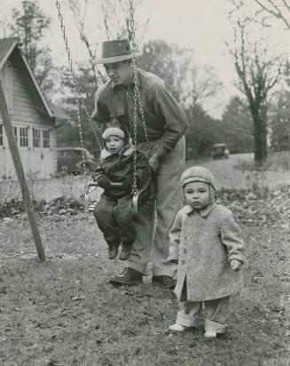 Bob Feller and His Children photograph, 1948 November 29