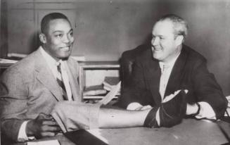 Monte Irvin and Horace Stoneham photograph, 1953