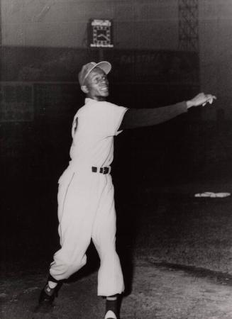 Satchel Paige Pitching photograph, 1951 July 18