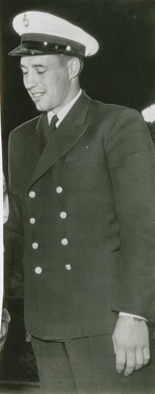 Bob Feller in Naval Dress Uniform photograph, between 1942 December 10 and 1945 January 18
