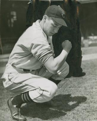 Bob Feller Flexes His Muscle photograph, circa 1937