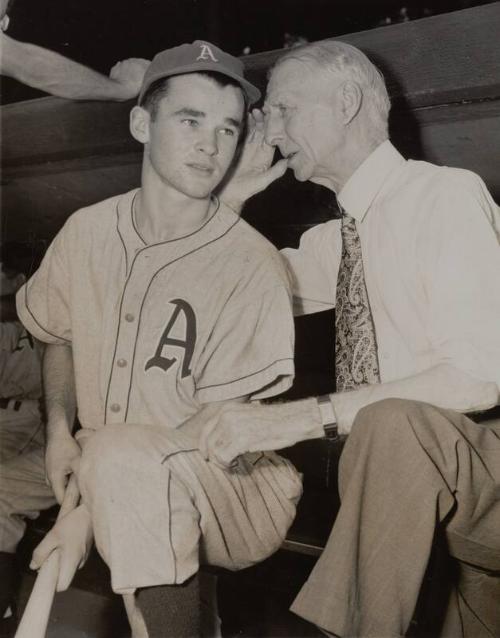 Connie Mack and Grandson photograph, 1947 August 20