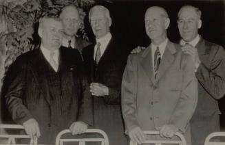 Connie Mack, Joe Boley, Howard Ehmke, Bullet Joe Bush, and Rube Walberg photograph, 1950 April …