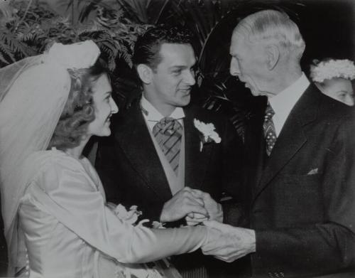 Connie Mack, Barney McCosky, and Jane Malicki photograph, 1946 June 19