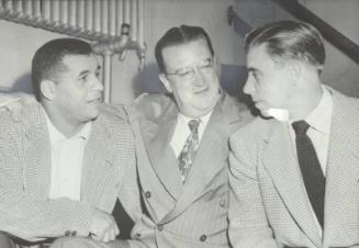 Walter O'Malley, Roy Campanella, and Pee Wee Reese photograph, 1951 October 03