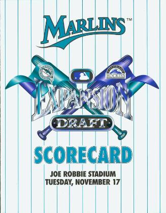 Florida Marlins and Colorado Rockies Expansion Draft scorecard, 1992 November 17