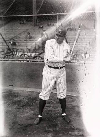 Babe Ruth Holding a Bat photograph, between 1920 and 1934