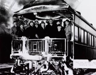 Honus Wagner with Group on Train photograph, probably 1934