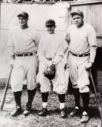Lou Gehrig, Louis P. Stathakis, and Babe Ruth photograph, 1927