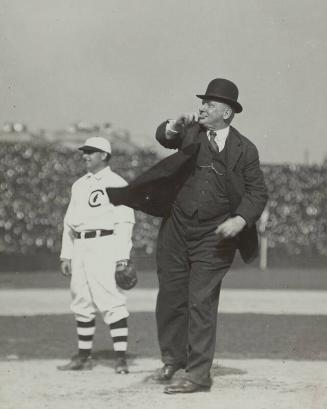 Cap Anson Throwing First Pitch photograph, undated