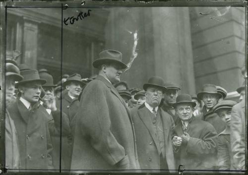 Ban Johnson Standing in Crowd photograph, between 1913 and 1918