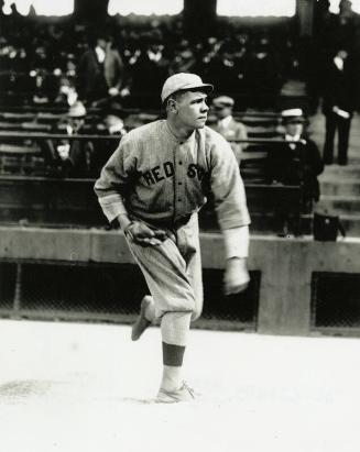 Babe Ruth Pitching photograph, between 1914 and 1918