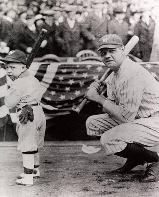 Babe Ruth and Mascot Ray Kelly photograph, between 1920 and 1934
