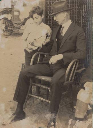 Connie Mack Giving a Boy a Ball photograph, probably 1925