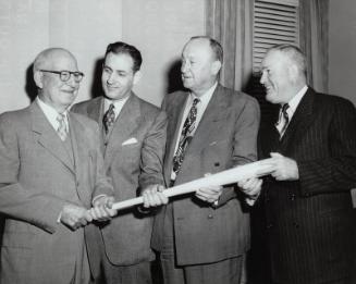 Fred Clarke, Charlie Gehringer, Ty Cobb, and Rogers Hornsby photograph, 1948
