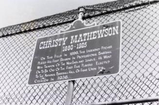 Christy Mathewson Plaque photograph, 1994 or 1995