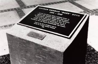Babe Ruth Home Run Plaque photograph, undated