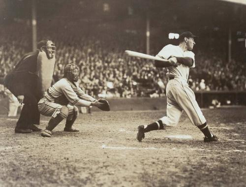 Charlie Gehringer Batting photograph, approximately 1937