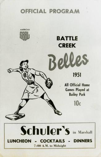 Battle Creek Belles Program Cover photograph, 1951