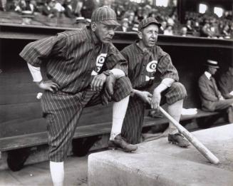 Eddie Collins and Charles Bender in Dugout photograph, 1925