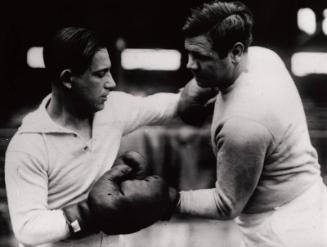 Babe Ruth and Artie McGovern Boxing photograph, 1927 February 15