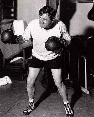 Babe Ruth Boxing Stance photograph, 1933 January 20