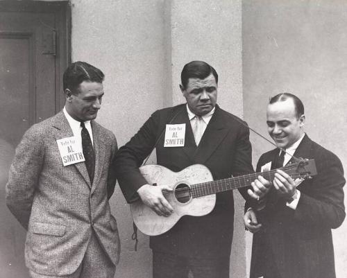 Babe Ruth, Lou Gehrig, and Andy Sannella photograph, 1928