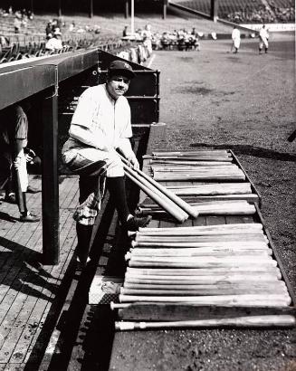 Babe Ruth with Bats photograph, 1932 September 29