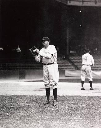 Babe Ruth Catching Ball photograph, 1932 September 22