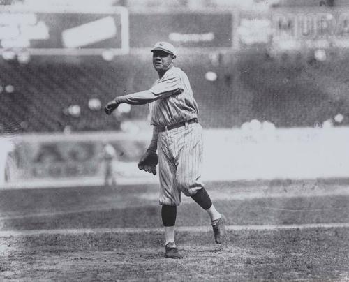 Babe Ruth Throwing Baseball photograph, 1921
