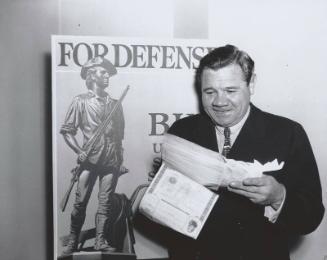 Babe Ruth Buys War Bond photograph, 1941 December 20