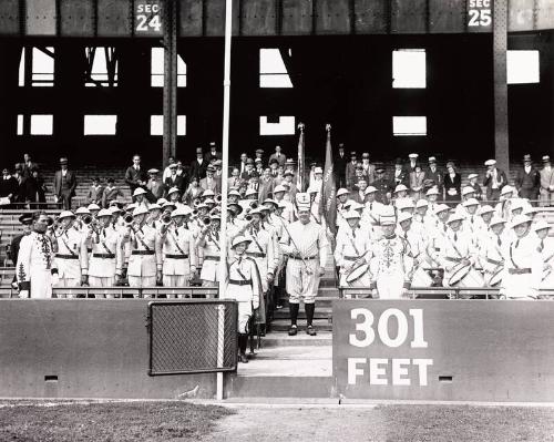 Babe Ruth and The Legion Marching Band photograph, 1930