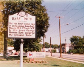 Babe Ruth Home Run Historical Marker photograph, undated