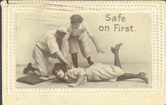 Safe on First picture postcard, circa 1911