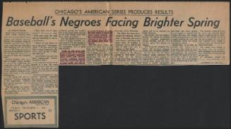 Baseball's Negroes Facing Brighter Spring article, 1961 December 01