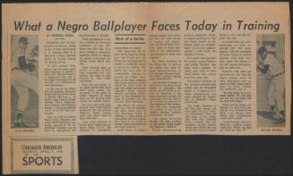 What a Negro Ballplayer Faces Today in Training article, 1961 April 03