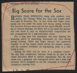 Big Score for the Sox article, undated